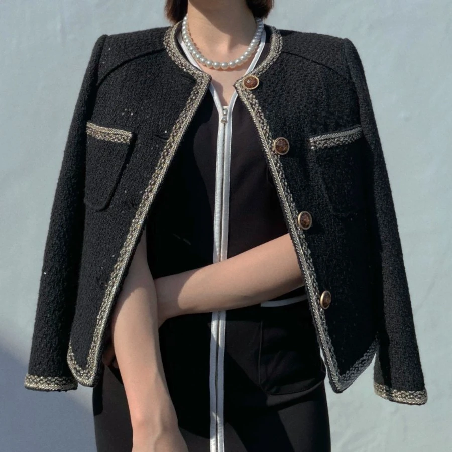 【暗夜玫瑰】布灵布灵黑色小香外套 10113/70358