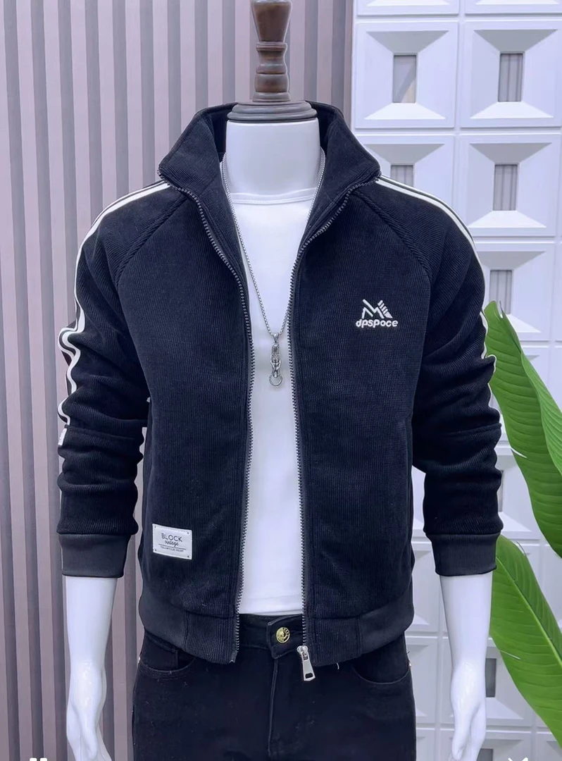 冬季立领加绒男装时尚简约新款灯芯绒男士保暖夹克百搭休闲外套