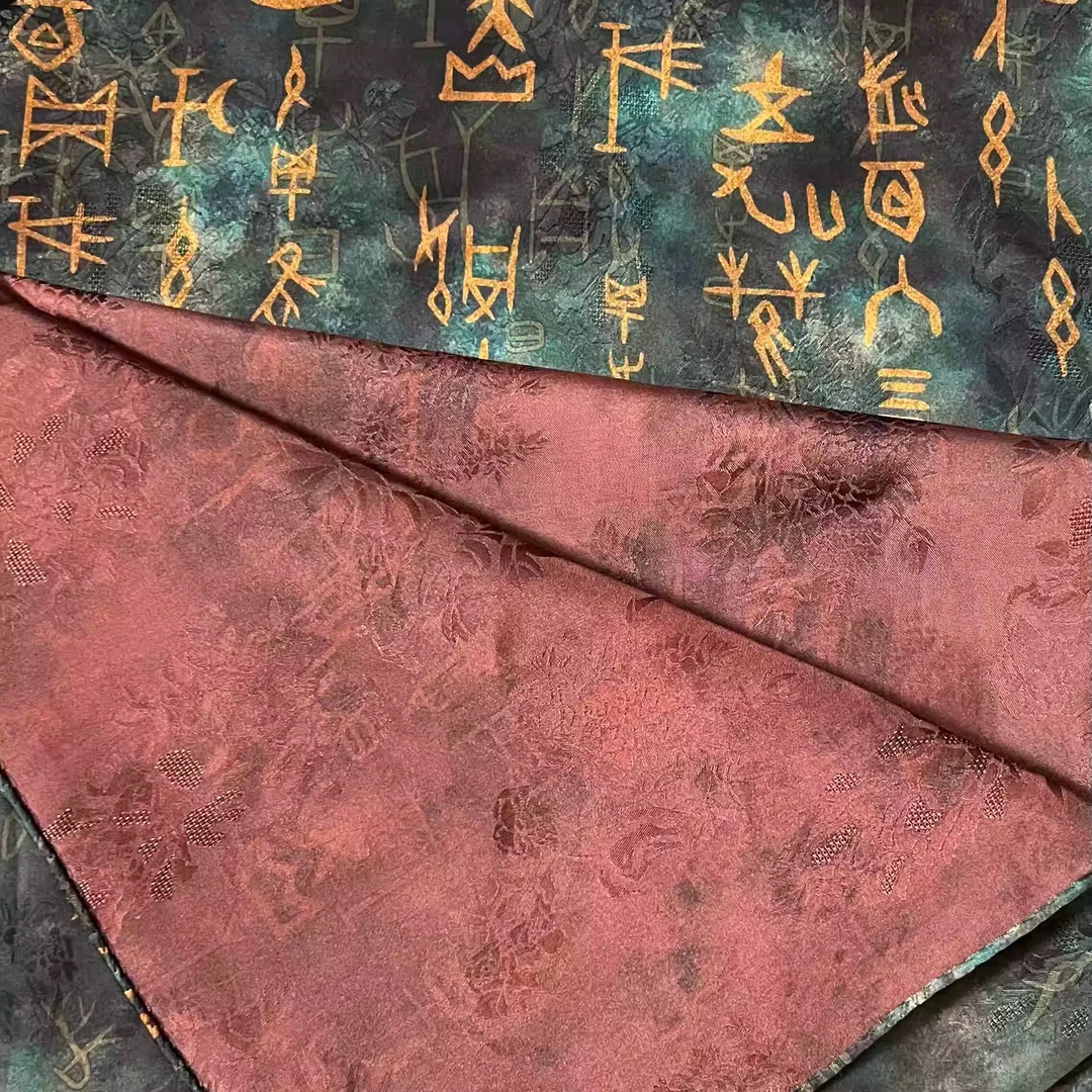 【甲骨文绿】老料祥云花螺140方巾优雅披肩送礼复古国风双面民族4月