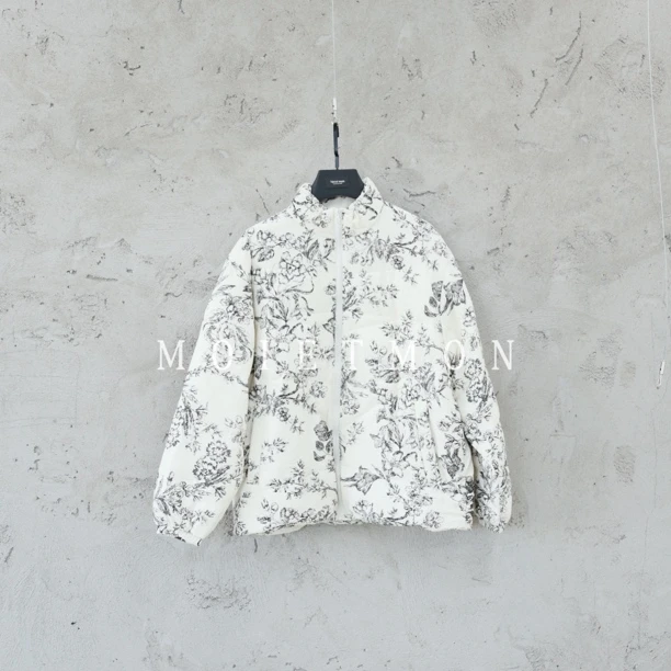 Moi et mon冬季新款小众设计师印花加厚羽羽洋气舒适简约加厚外套