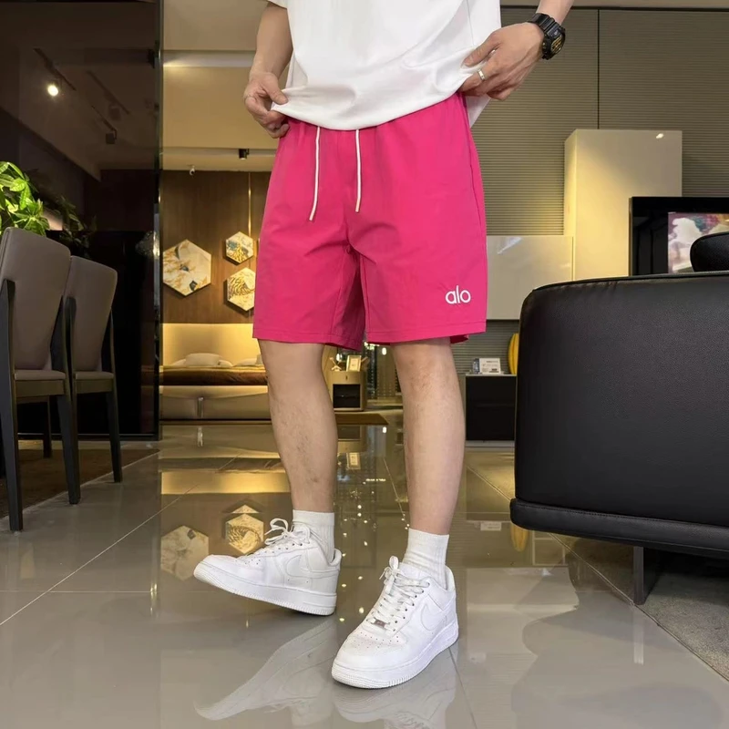 【彩色多巴胺】夏季轻奢欧货男士刺绣速干薄款休闲运动沙滩裤五分裤