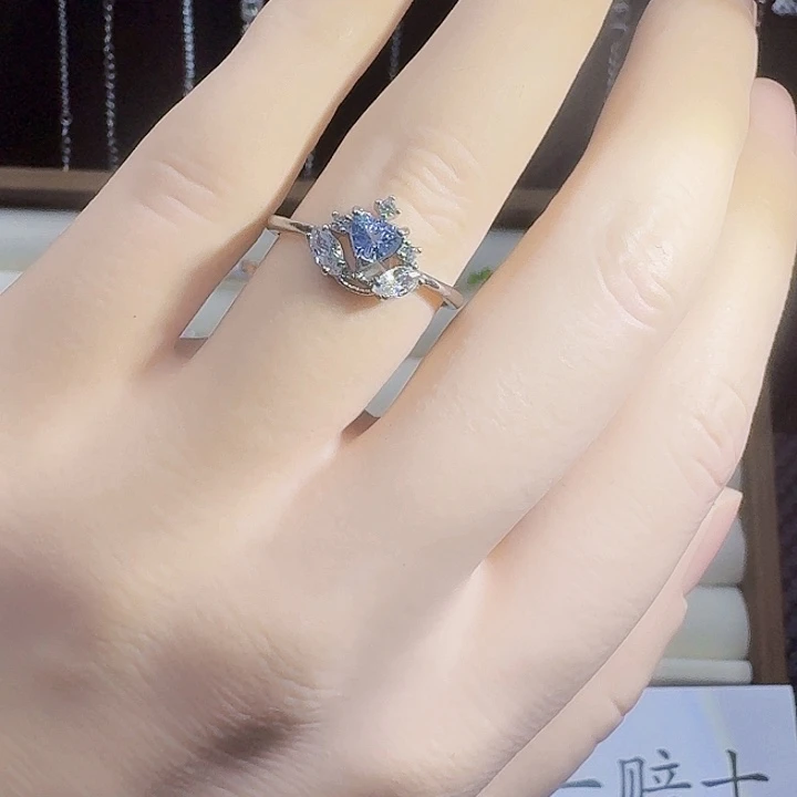 坦桑石戒指银S925镶嵌