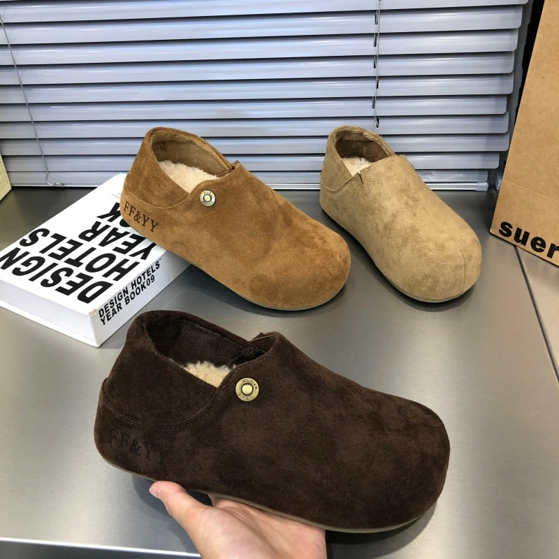 全包两穿小土豆懒人勃肯鞋冬季加绒加厚2025新款软底软面勃肯棉鞋