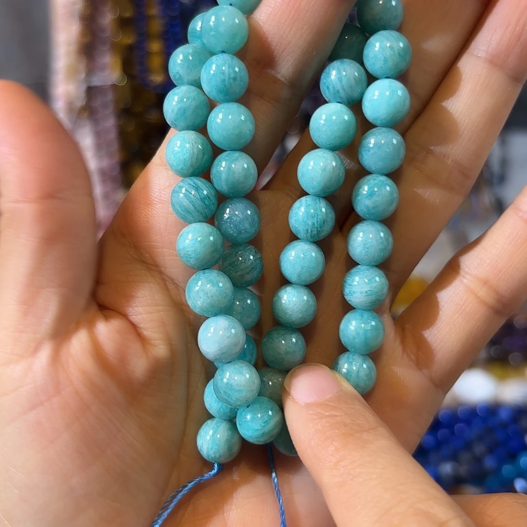 玛瑙/玉髓合金珠宝半成品天河石卡8一条