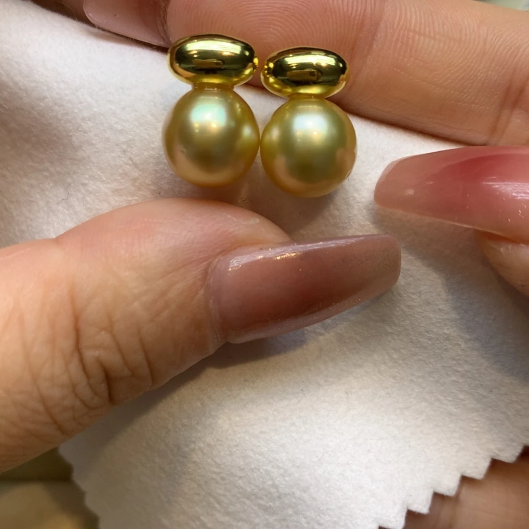 银S925镶嵌耳饰海水珍珠