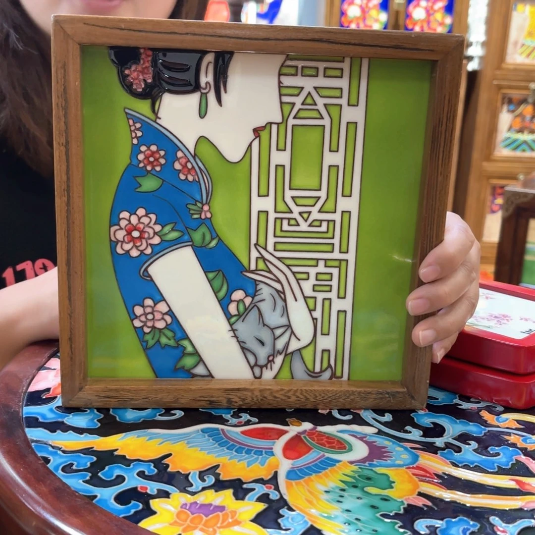 瓷片22.22实木框特价福利款瓷片暗裂