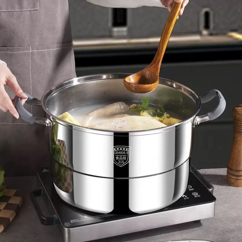 铿锵正品316不锈钢蒸锅 家用多层加厚一体 蒸煮蒸锅大容量蒸锅