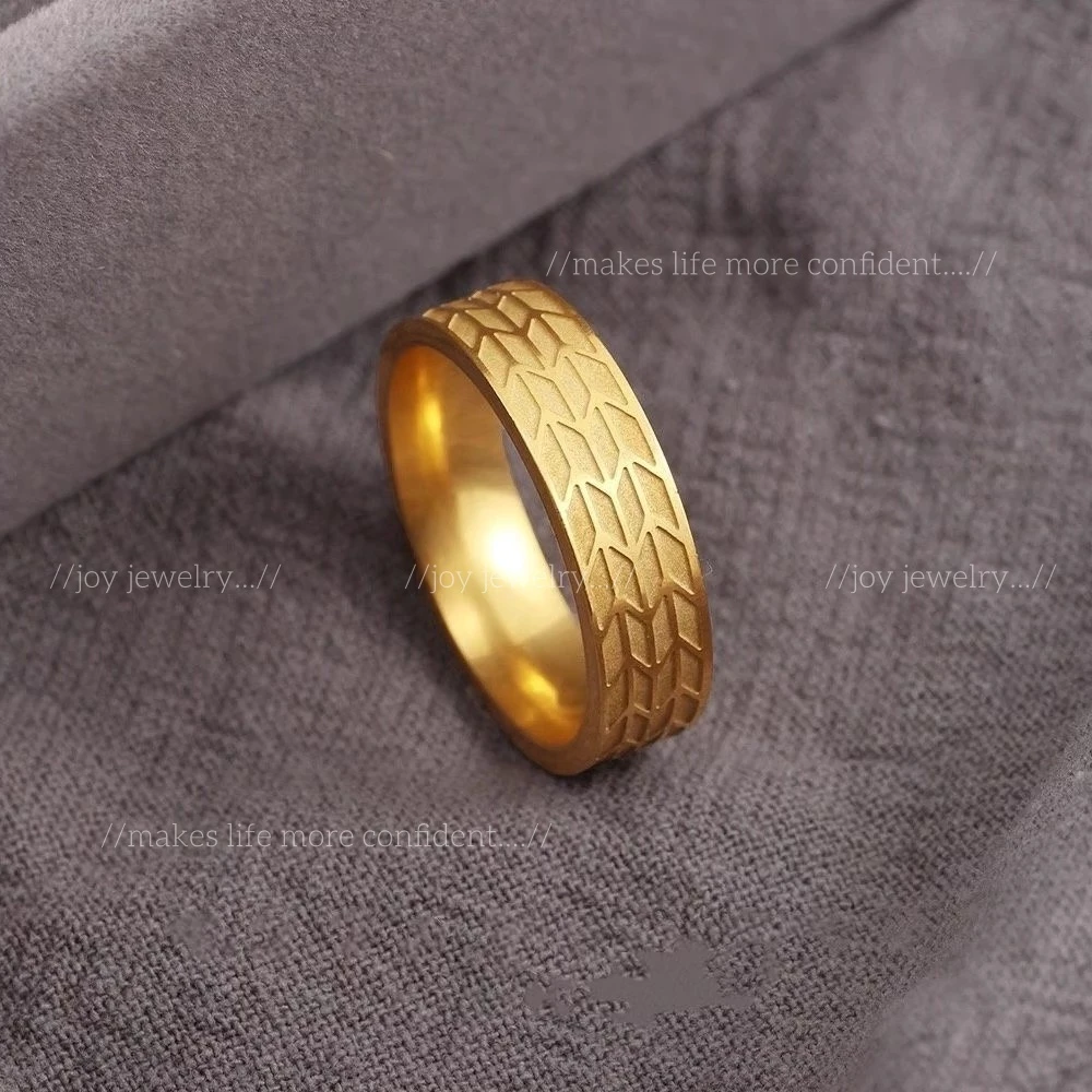 不锈钢戒指 不掉色复古霸气菱形磨砂戒指个性简约男士指环食指环