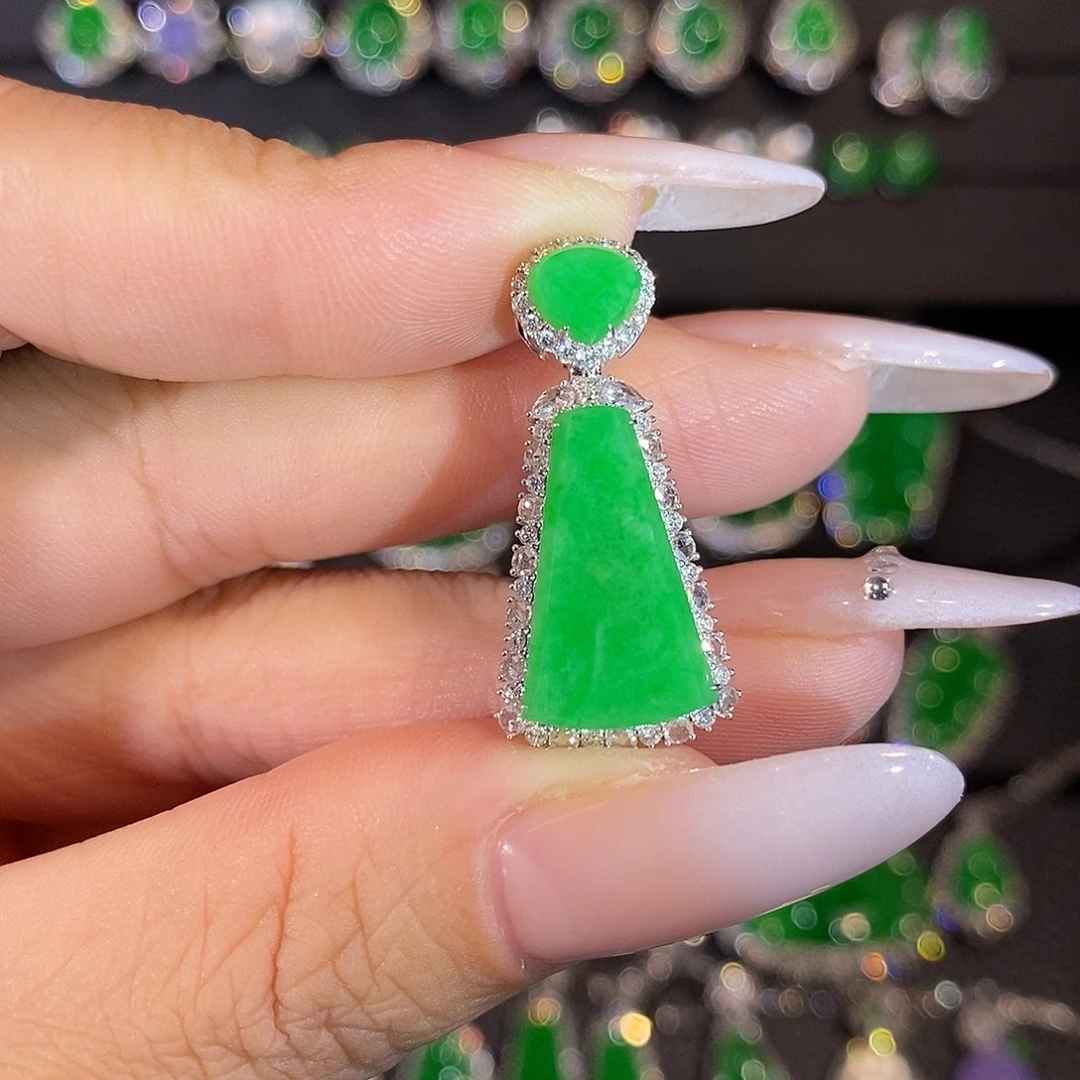 翡翠18K金镶嵌吊坠(不含链)无事牌吊坠