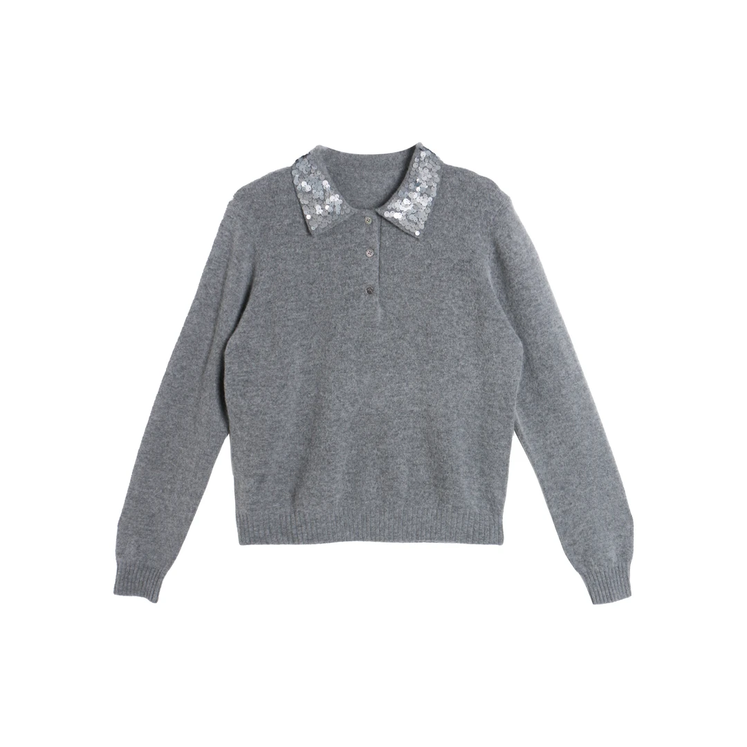 欧韩羊毛衫新年内搭长袖针织衫翻领Polo领秋冬套头时尚休闲SY878