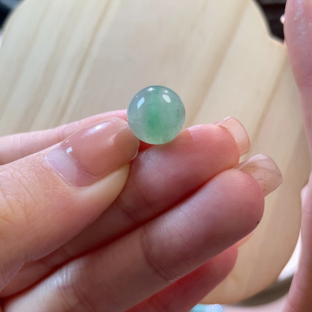 翡翠散珠天然缅a金丝绿单珠