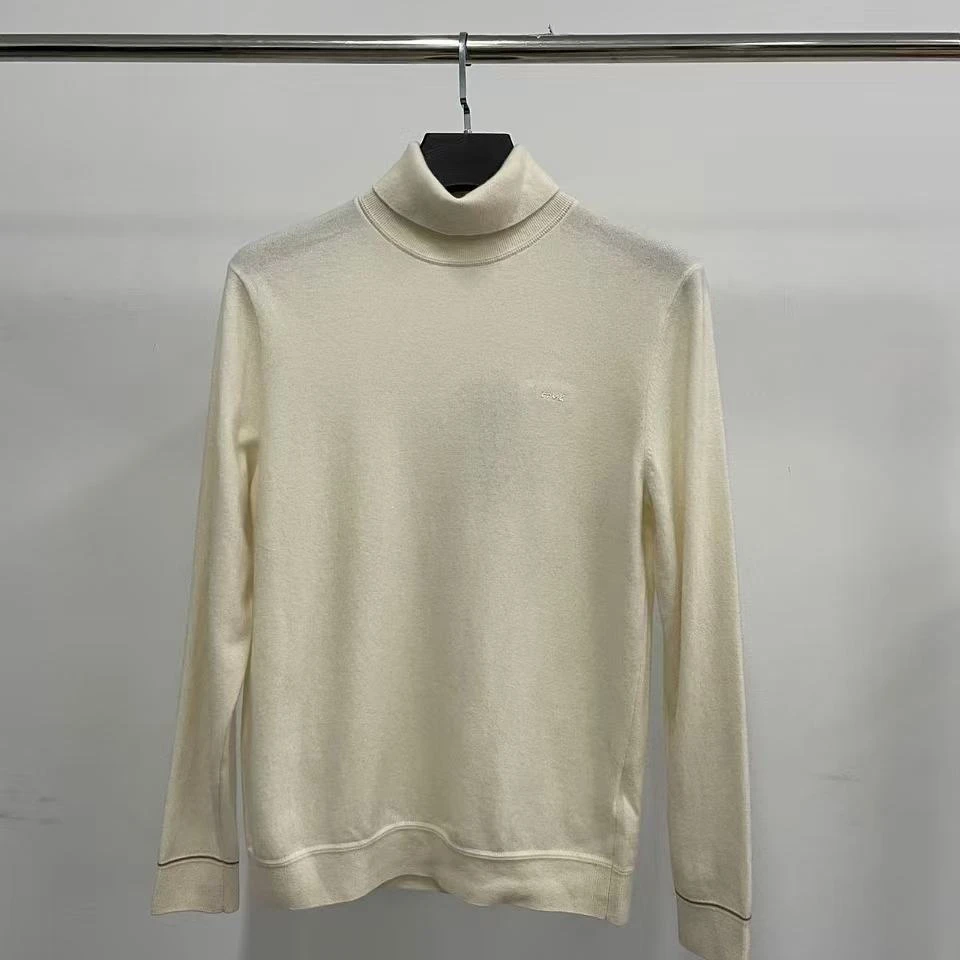 my637男士秋冬新款高领米色绵羊毛+山羊绒百搭保暖休闲毛衣