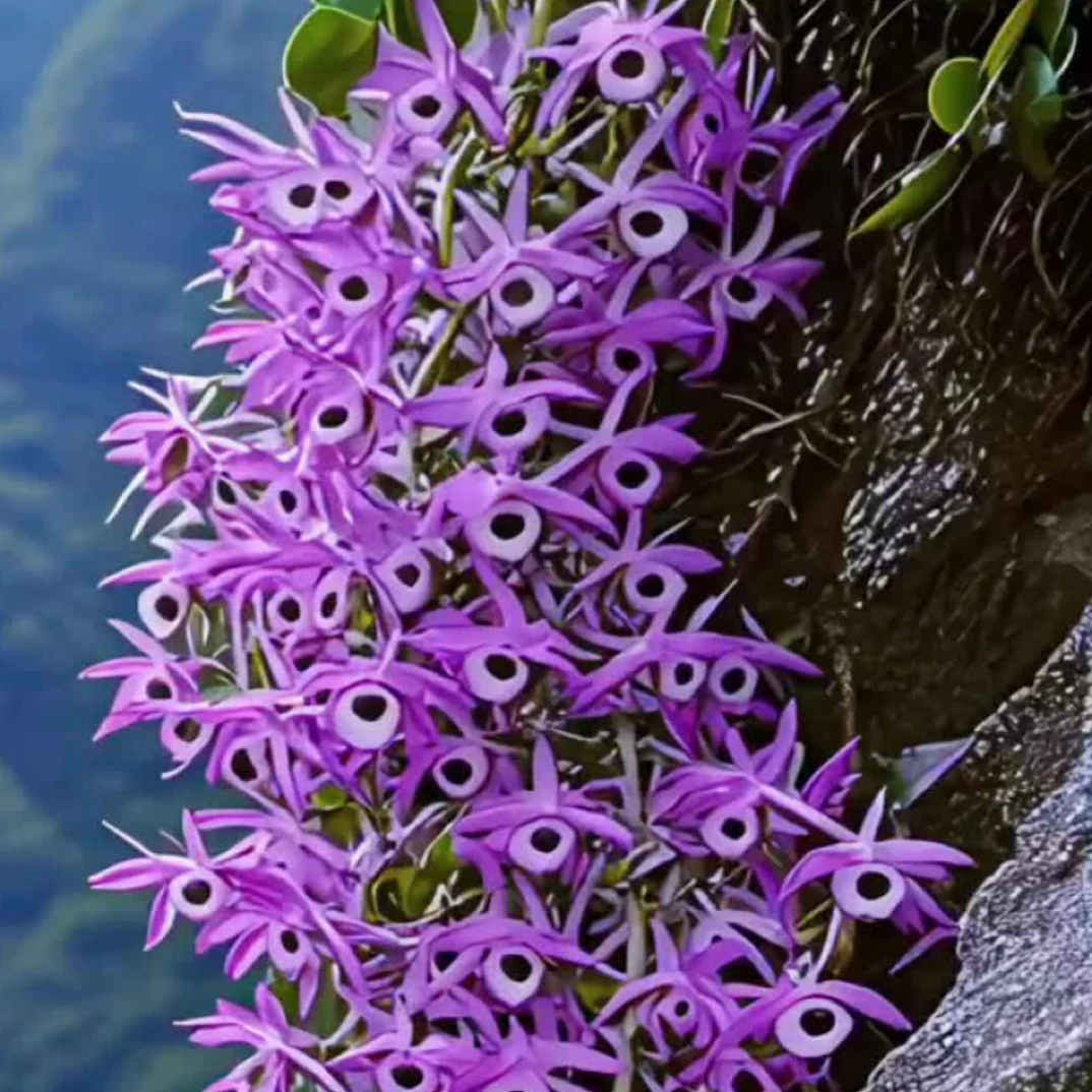 喇叭唇石斛紫色花