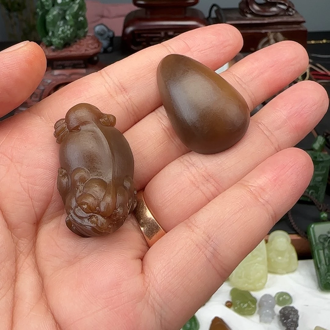 和田玉未镶嵌挂件晓*