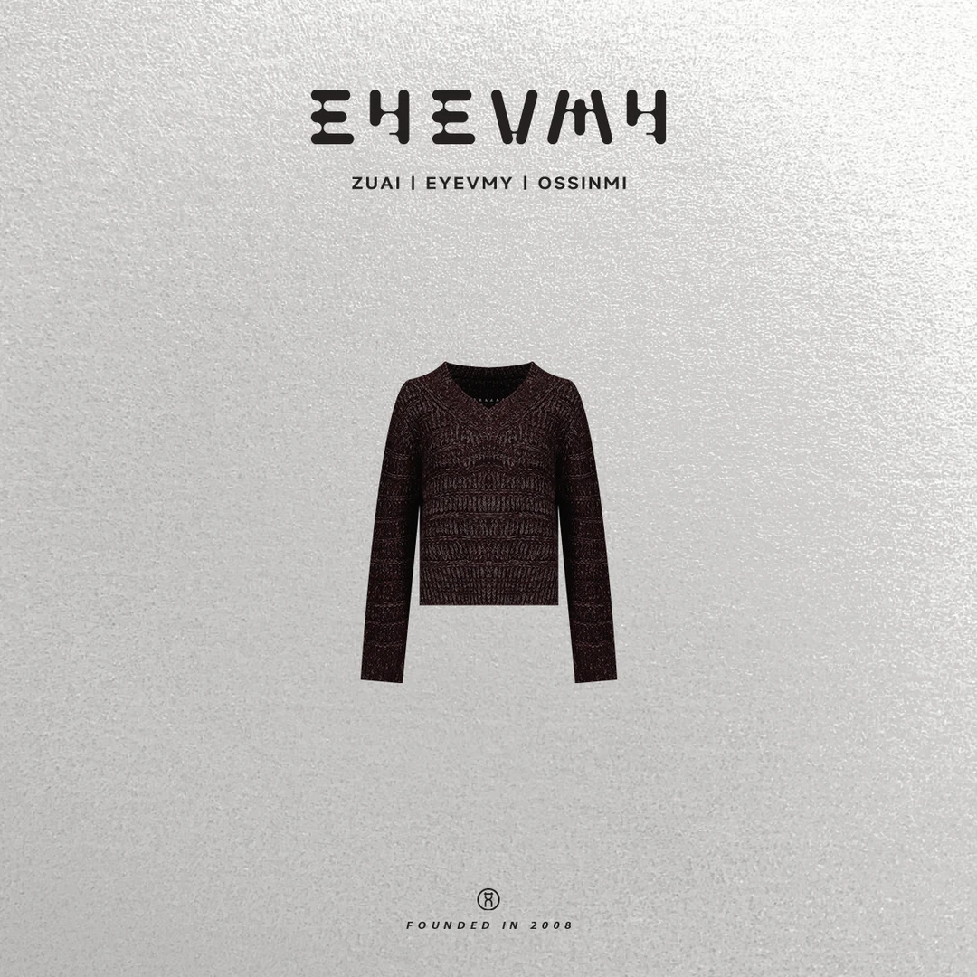 【V韵繁花】530克加厚花沙羊毛混纺V领套头毛衣WT44FFU016