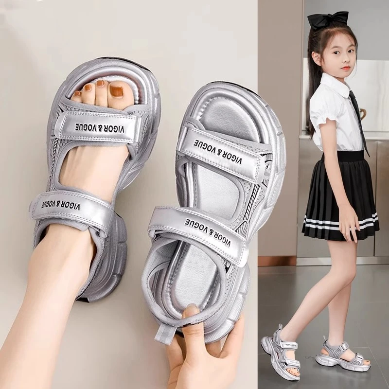 女童凉鞋2025夏季新款洋气轻便百搭儿童沙滩鞋中大童女孩学生鞋子