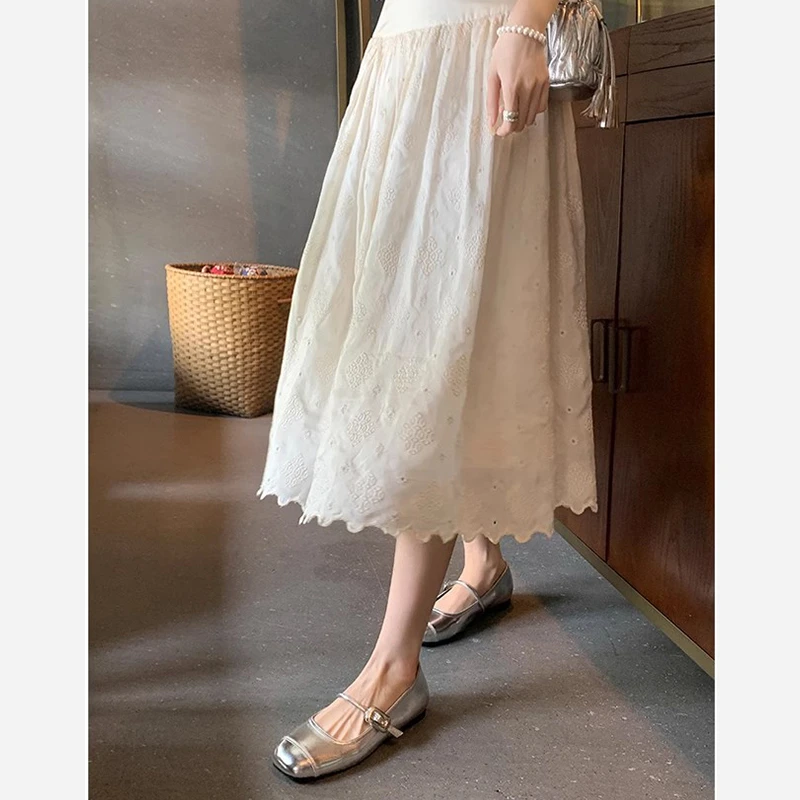 羊皮版~内增高超软法式方扣平底芭蕾鞋女玛丽珍单鞋银色2025年