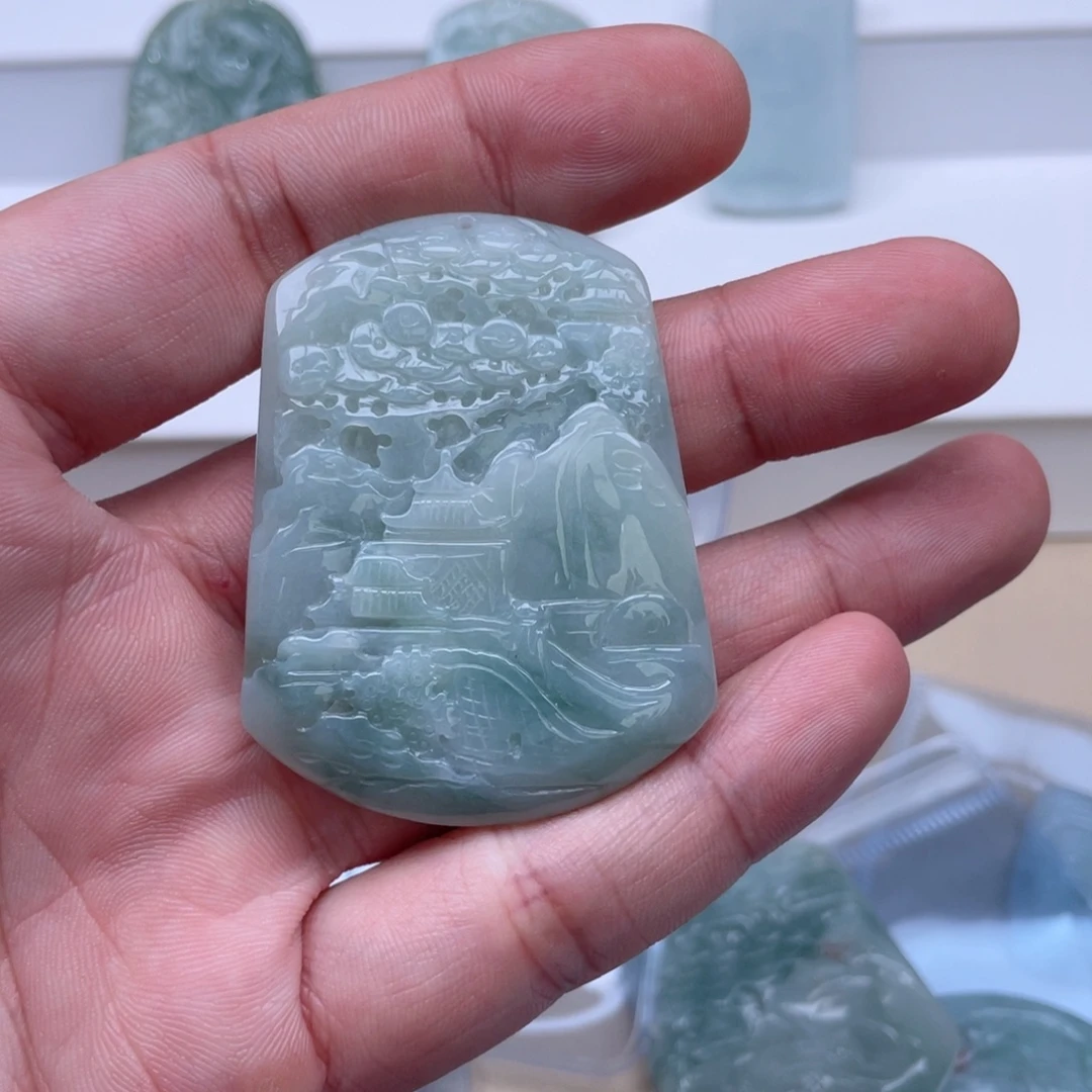 颈饰未镶嵌翡翠多样性发其一 天然A货翡翠0041