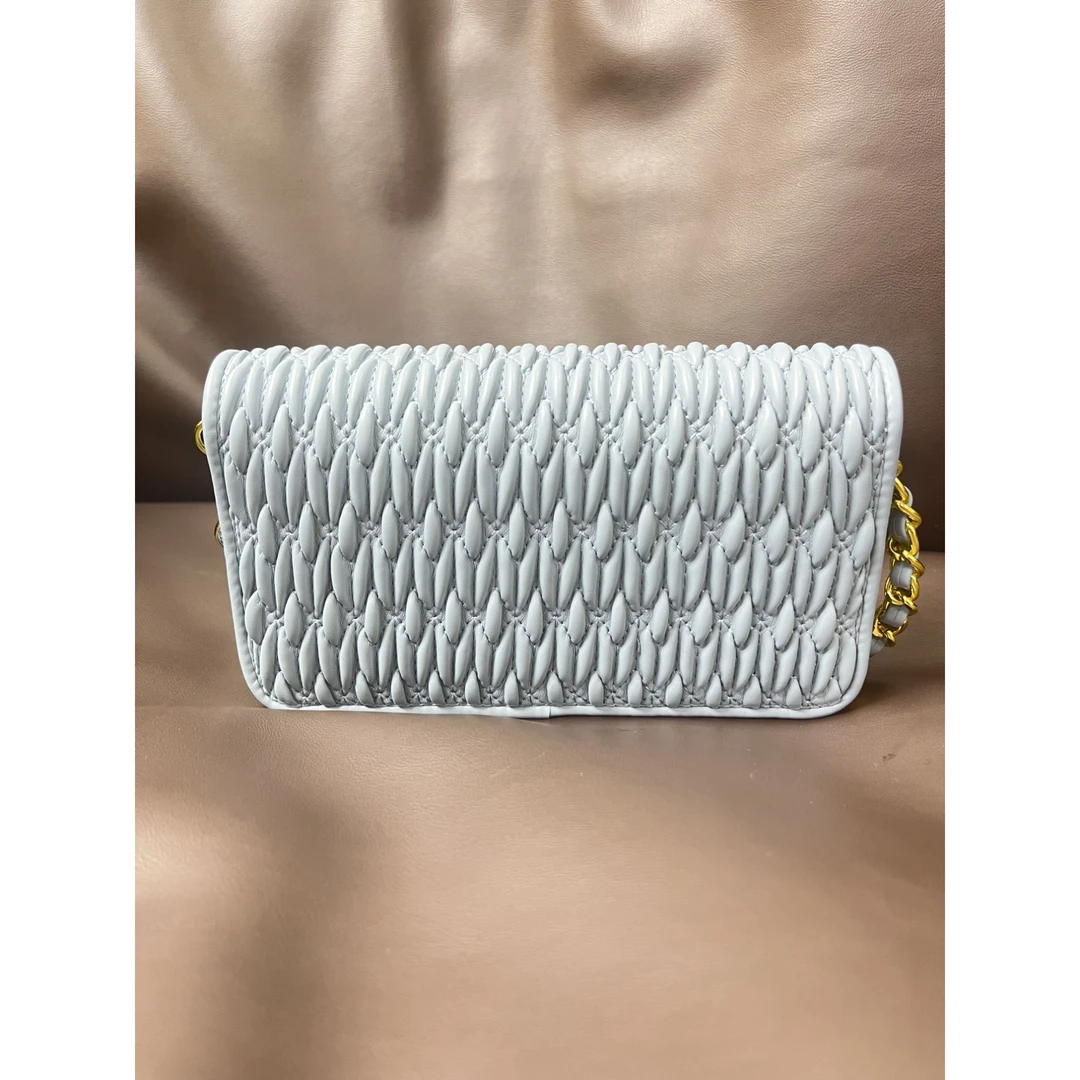 TOLEX2025新款手工时尚褶皱百搭女包蓝色