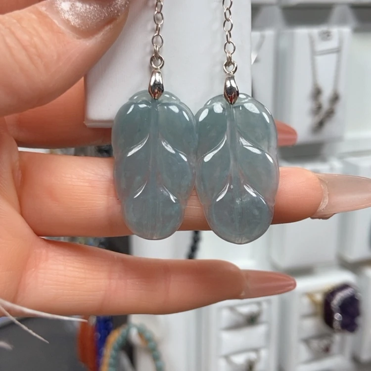 【闪购商品】翡翠耳饰银S925镶嵌耳饰