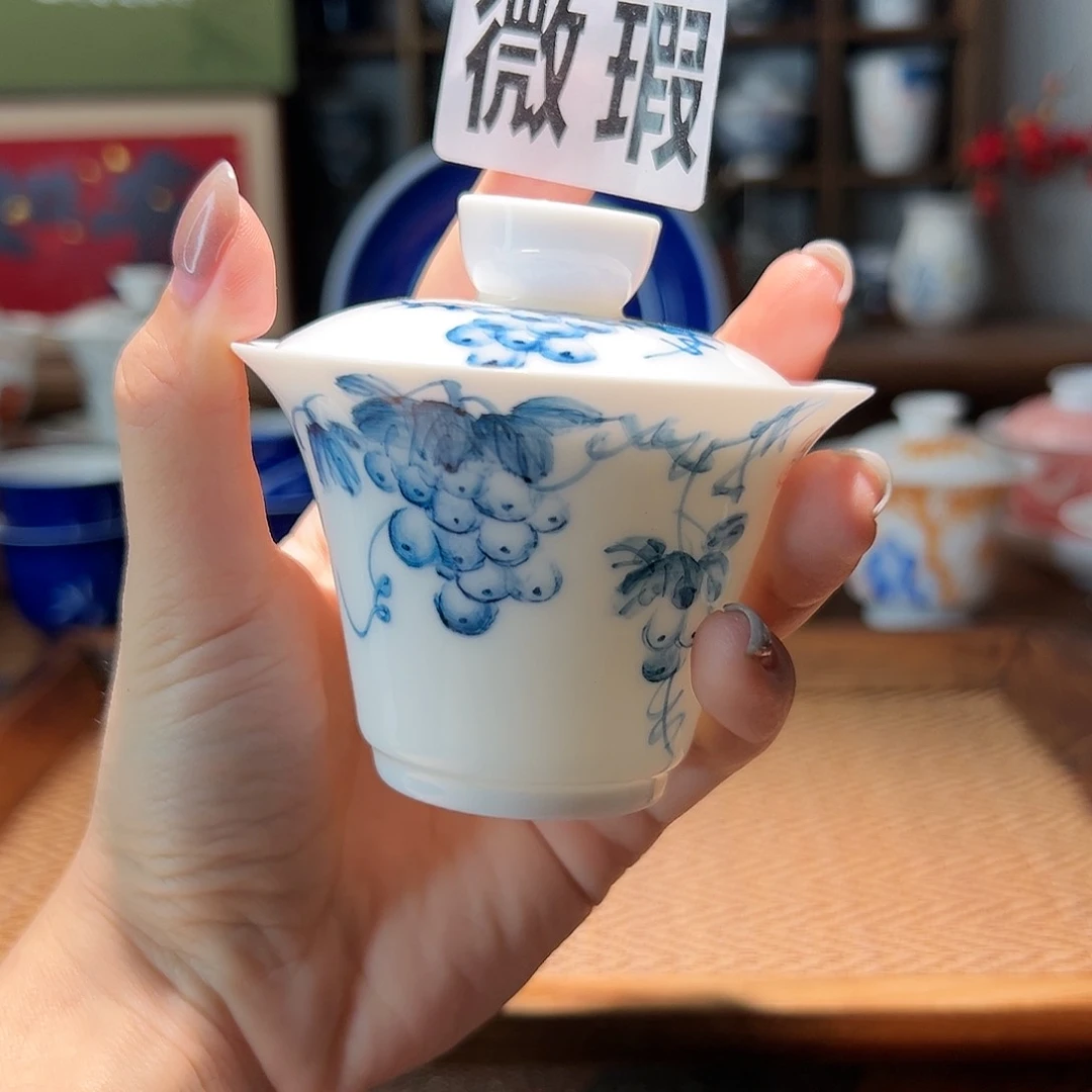 【闪购商品】微瑕 手绘 盖碗