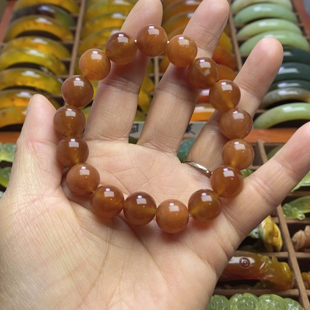 蛇纹石玉合金手链