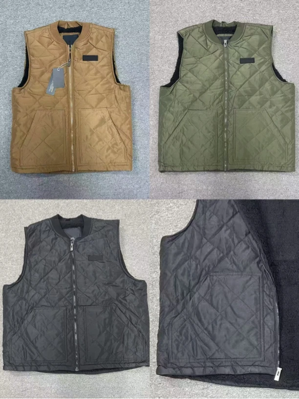 【特价不支持退换】男女同款潮流冬季菱格绗缝立领拉链背心马甲外套