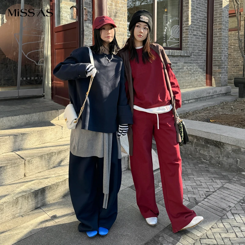 【YOEYYOU】休闲宽松弯刀卫裤女款25春季新品