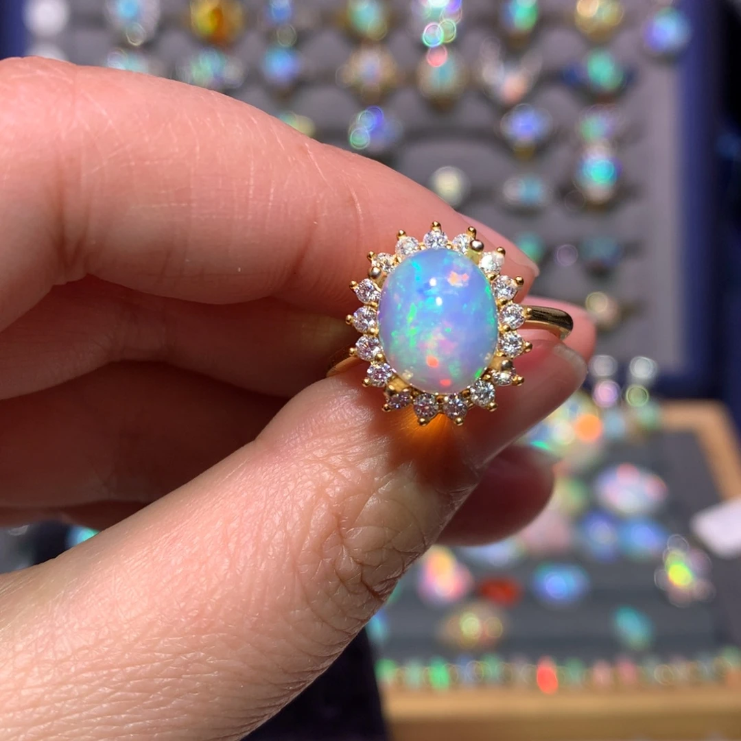 银S925镶嵌欧泊戒指款式