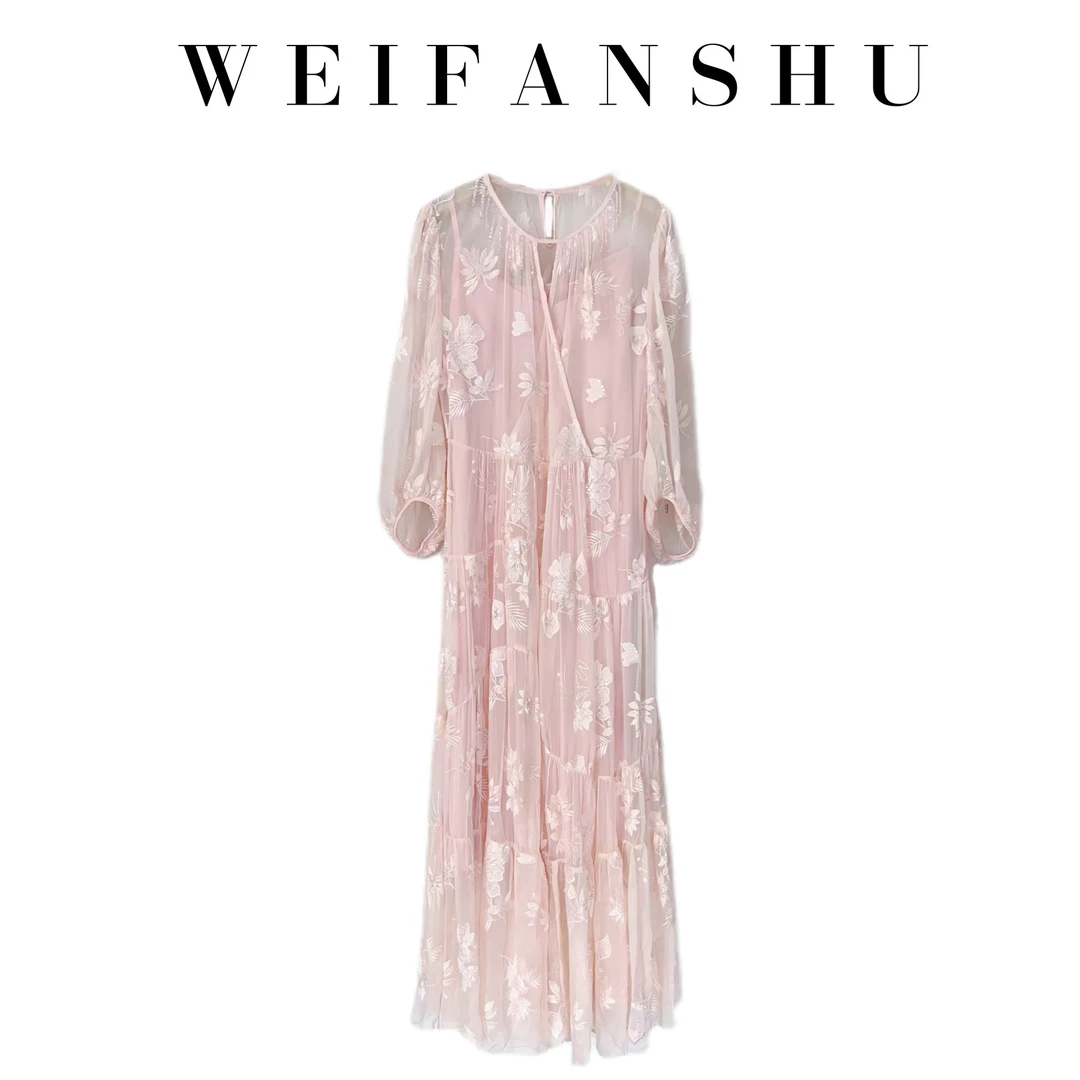 WEIFANSHU/魏凡舒【甜剧女主】气质轻奢时尚甜美减龄绣花连衣裙