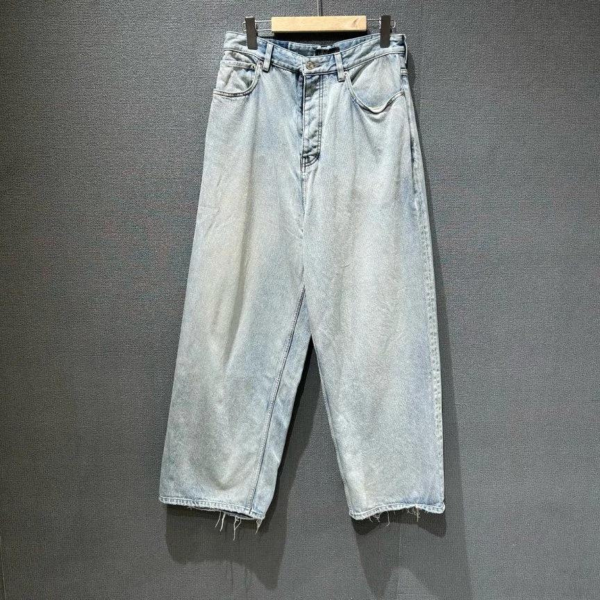 95新 Balenciaga/巴黎世家 （pm）水洗蓝baggy牛仔裤 L码/3378