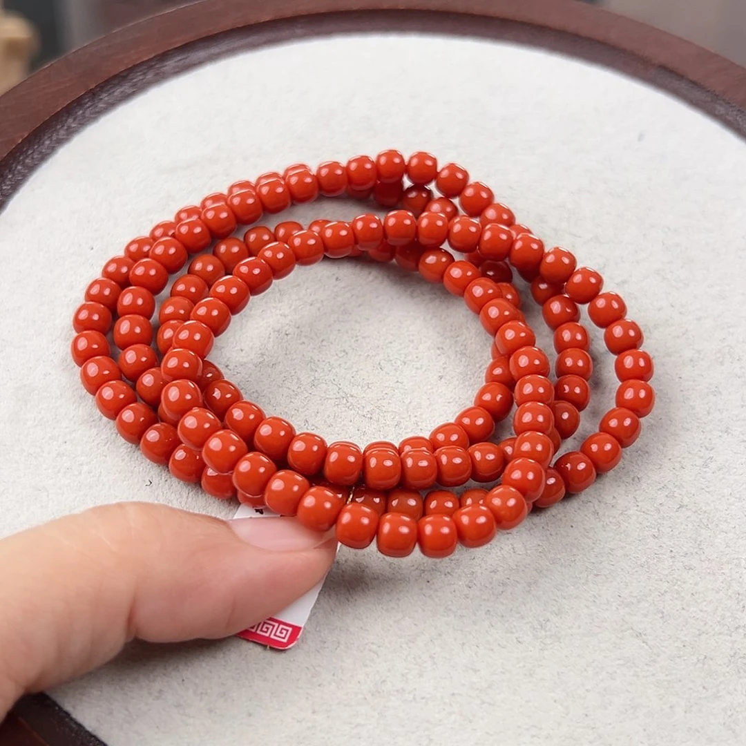 未镶嵌多圈南红玛瑙