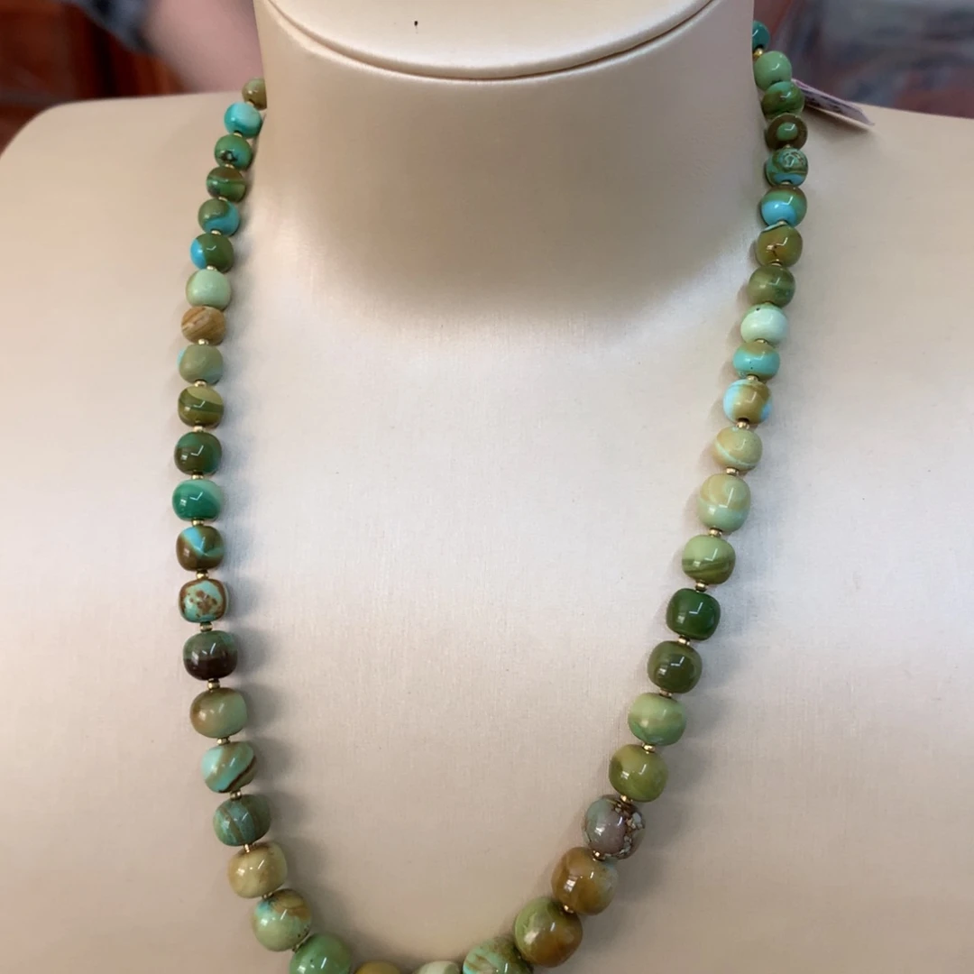 绿松石18K金镶嵌长链