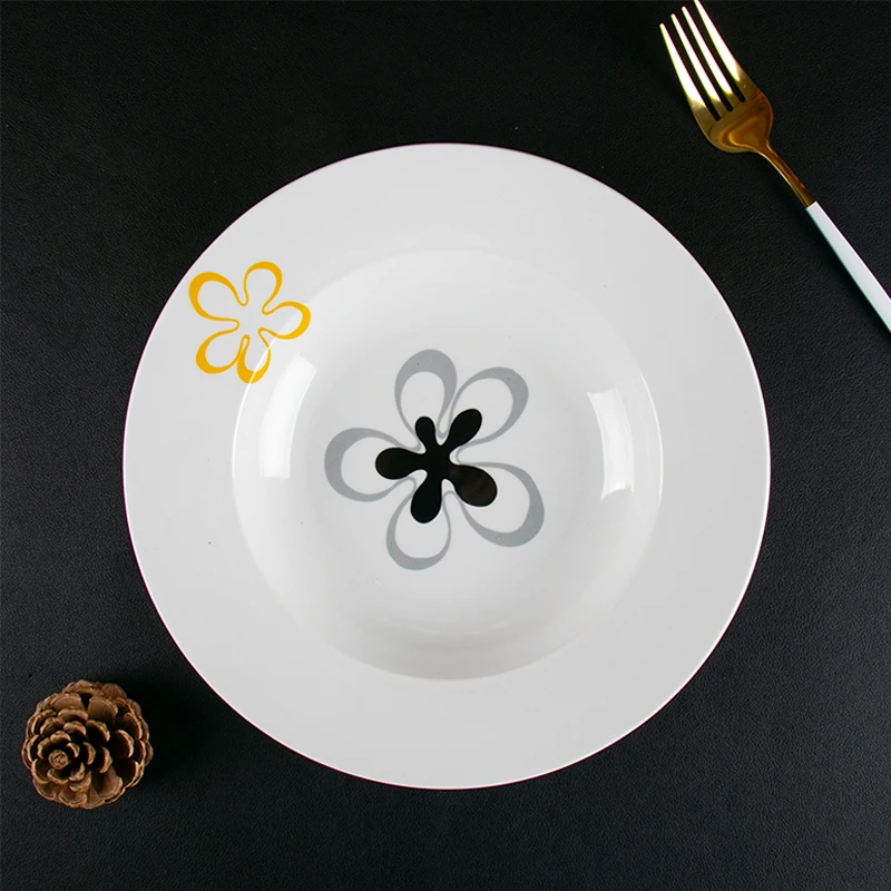 大号汤盘家用高颜值4只装加深菜盘意面盘子破损联系客服P