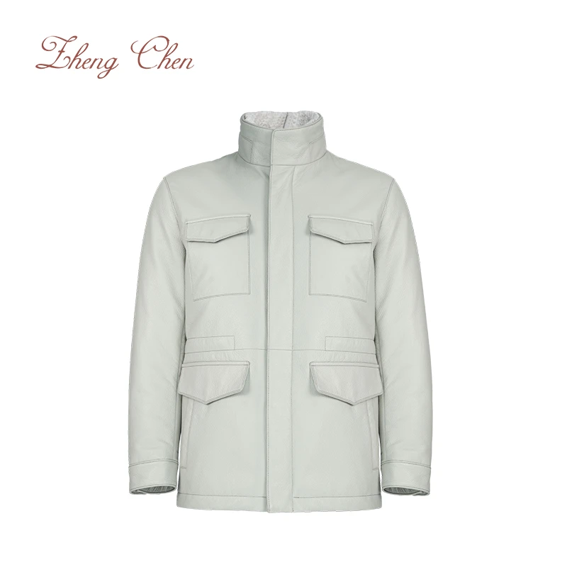 （高端黑标）新西兰鹿皮白金级十字貂内胆旅行者夹克 GSQ95978-D