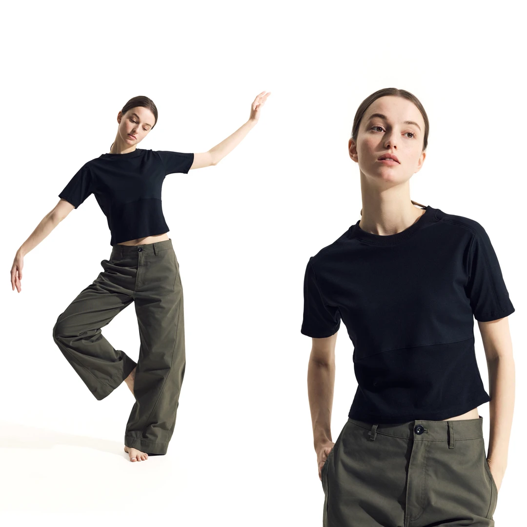 NORYBRAND女生系列 螺纹款紧身短袖 纯色质感简约运动T恤