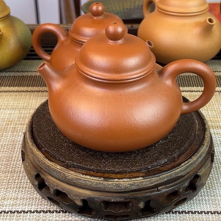 紫砂茶壶小煤窑朱泥200cc瑕