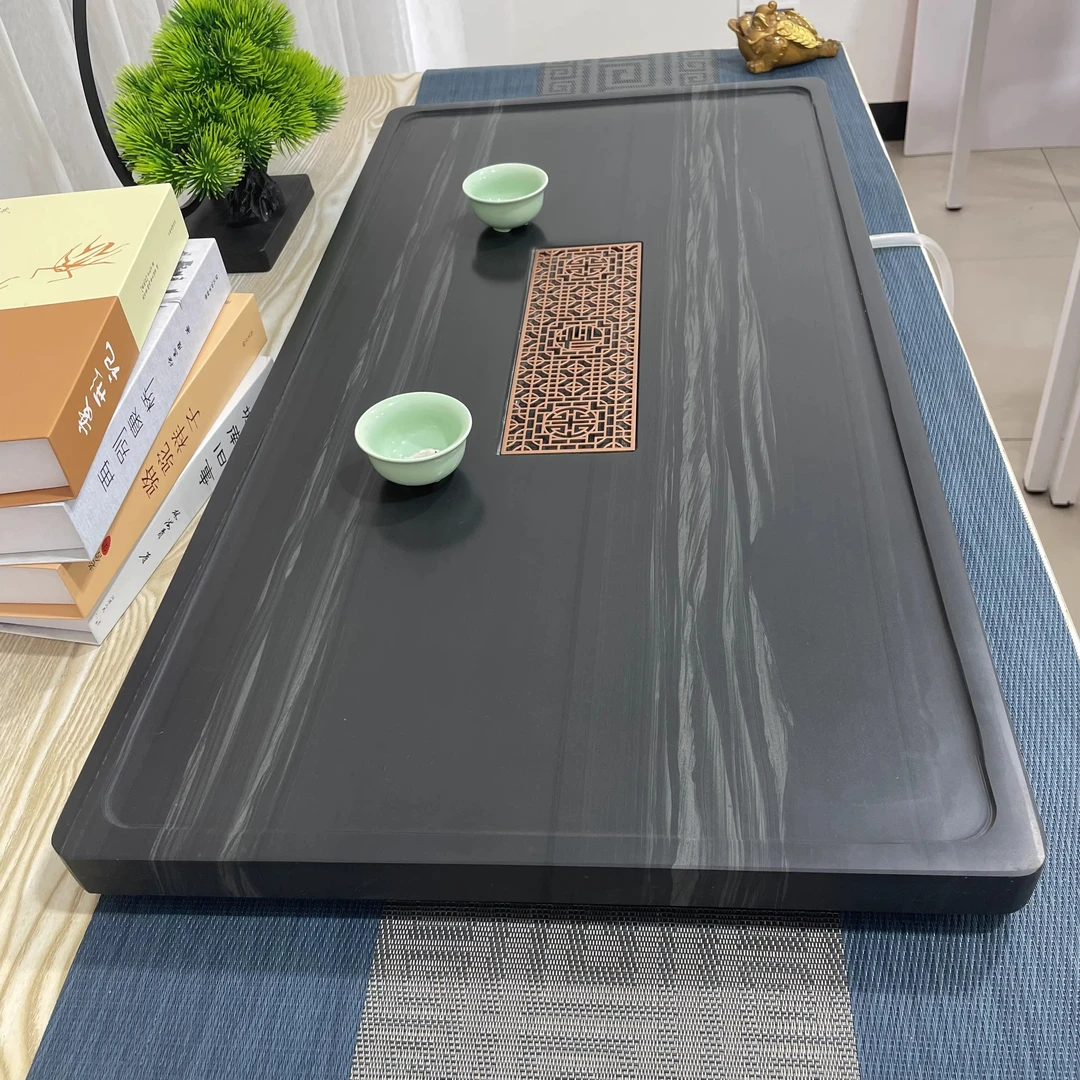 茶盘皇庭玉石家用简约设计办公桌面功夫茶具托盘茶海