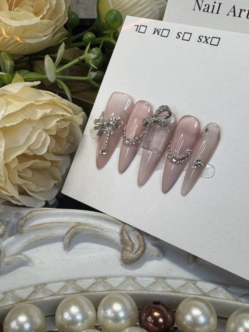 【星钻流苏】纯手工穿戴甲猫眼气质显白高级感指甲