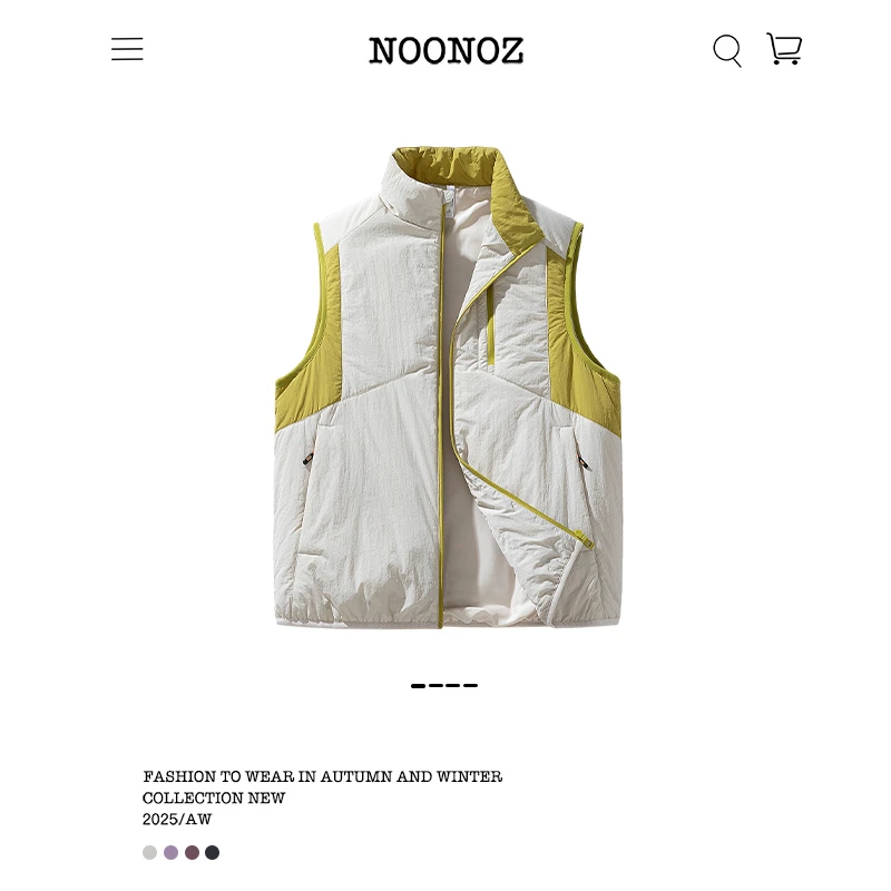 NOONOZ秋冬户外防泼水撞色马甲男中性风潮牌美式运动叠穿背心外套