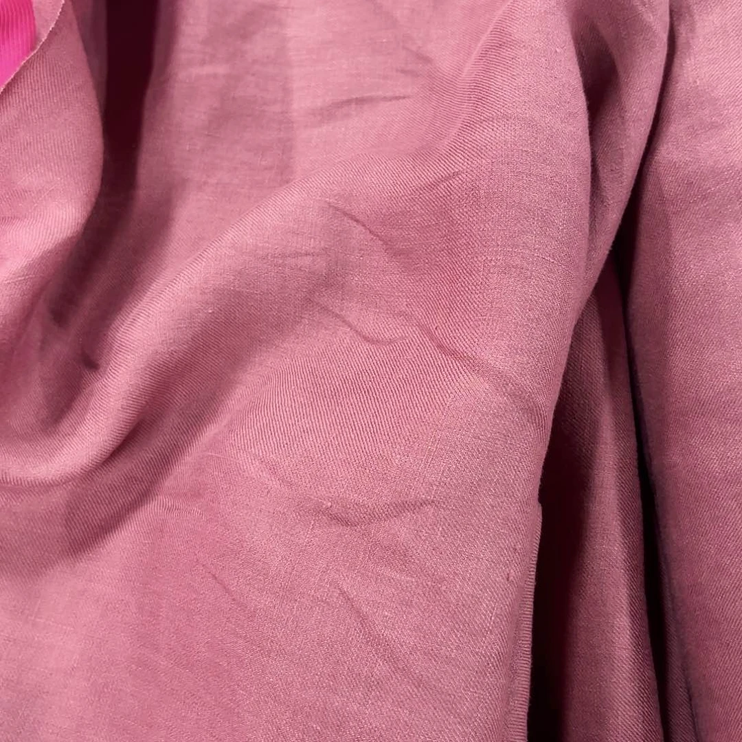 棉云烟专拍3米干枯玫瑰粉亚麻