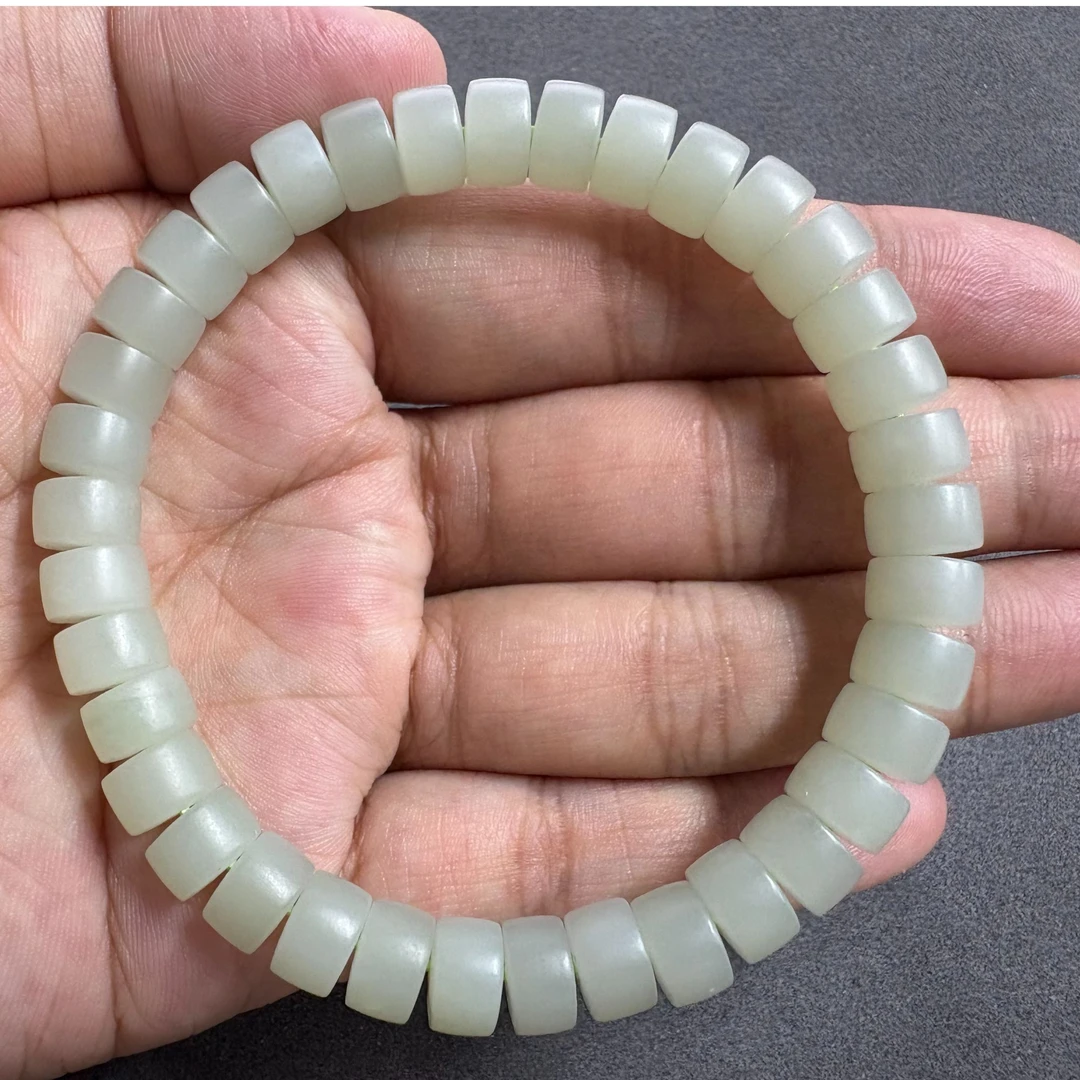 和田玉药片直切手串卡8 多样性发一