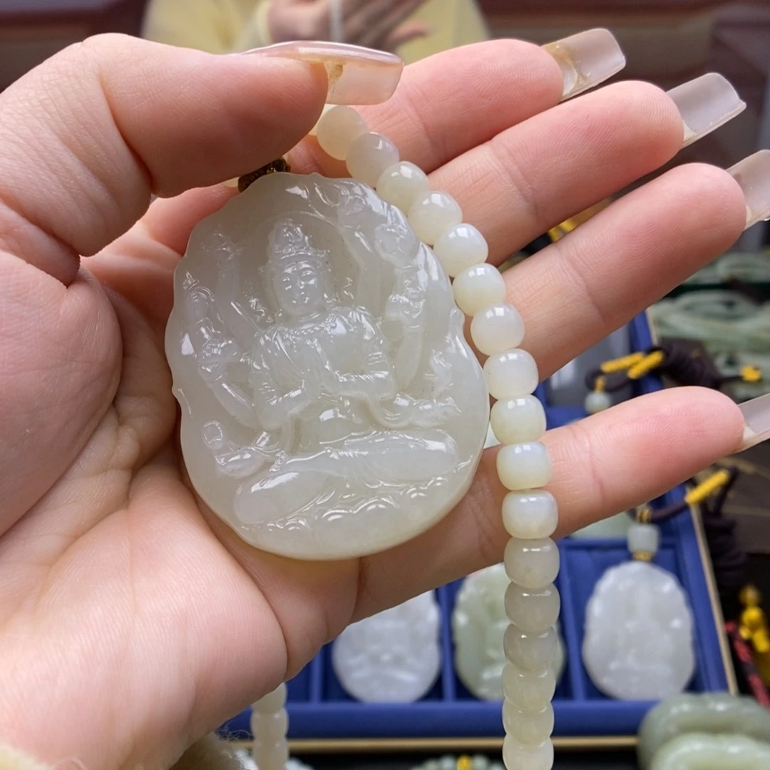 和田玉颈饰未镶嵌健***福