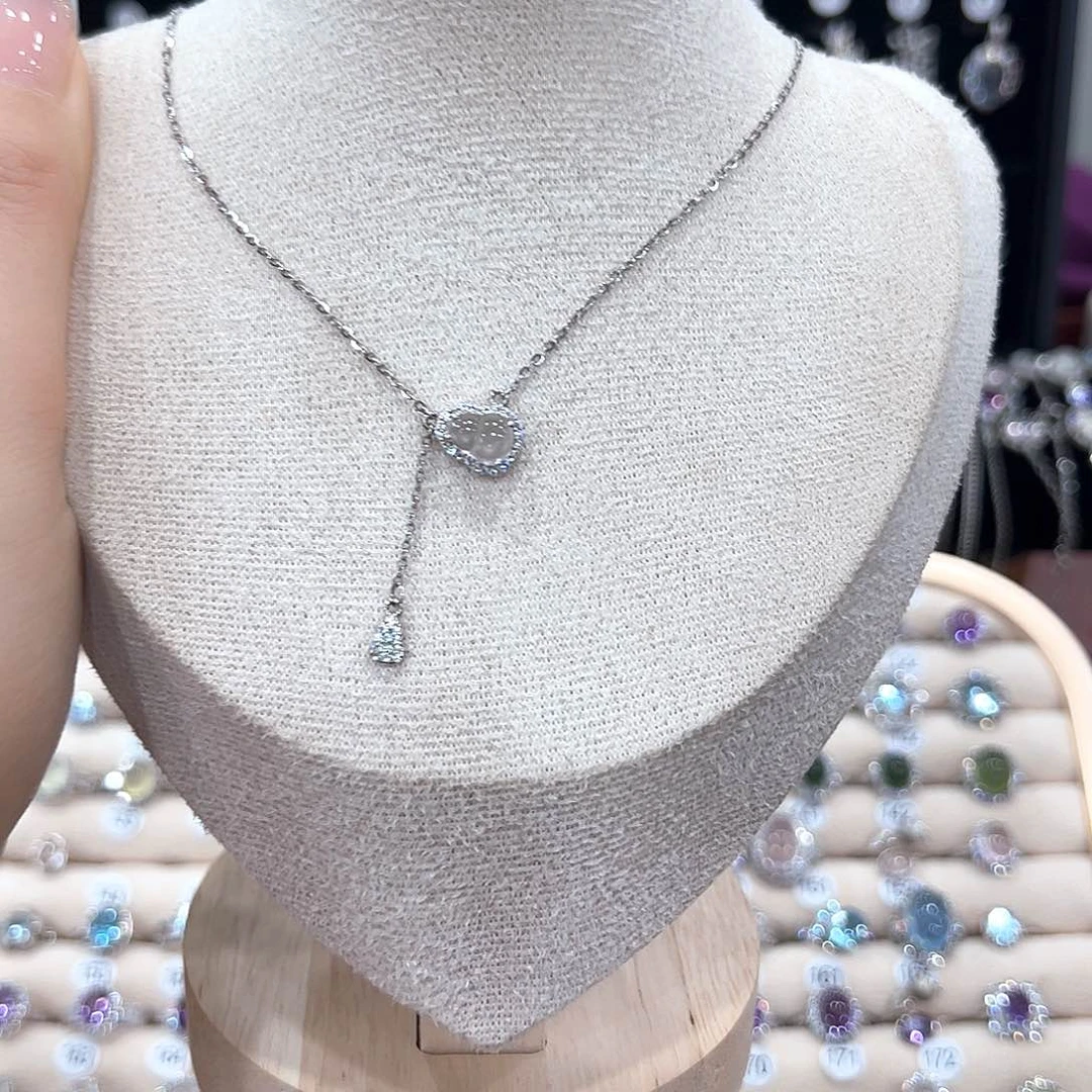 银S925镶嵌长石玉颈饰