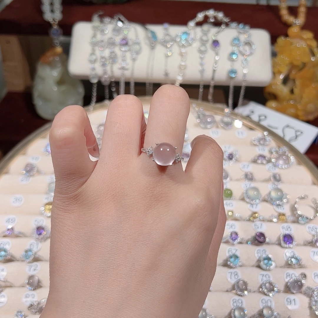 睫***金银S925镶嵌戒指芙蓉石