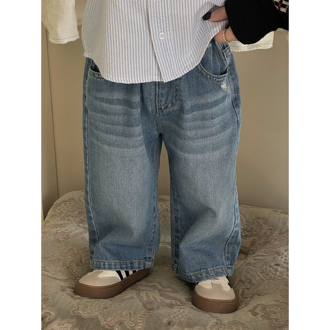 现货2025春【一定要入】百搭牛仔裤~敲好穿！直筒洋气男女童9388CZ