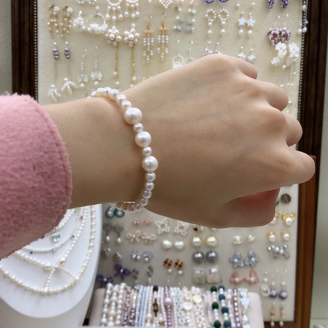 淡水珍珠耳饰银S925镶嵌