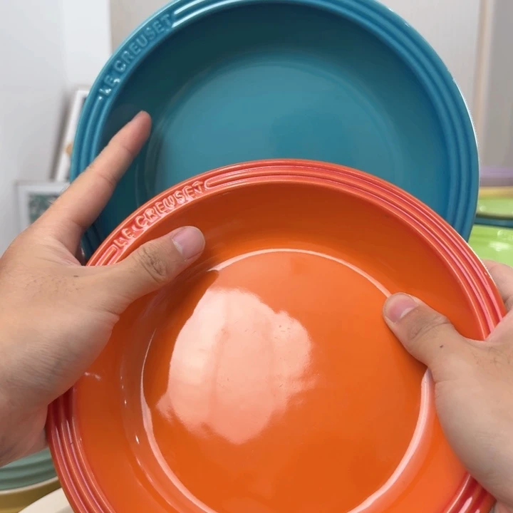 瓷片微瑕2个8英寸草帽盘