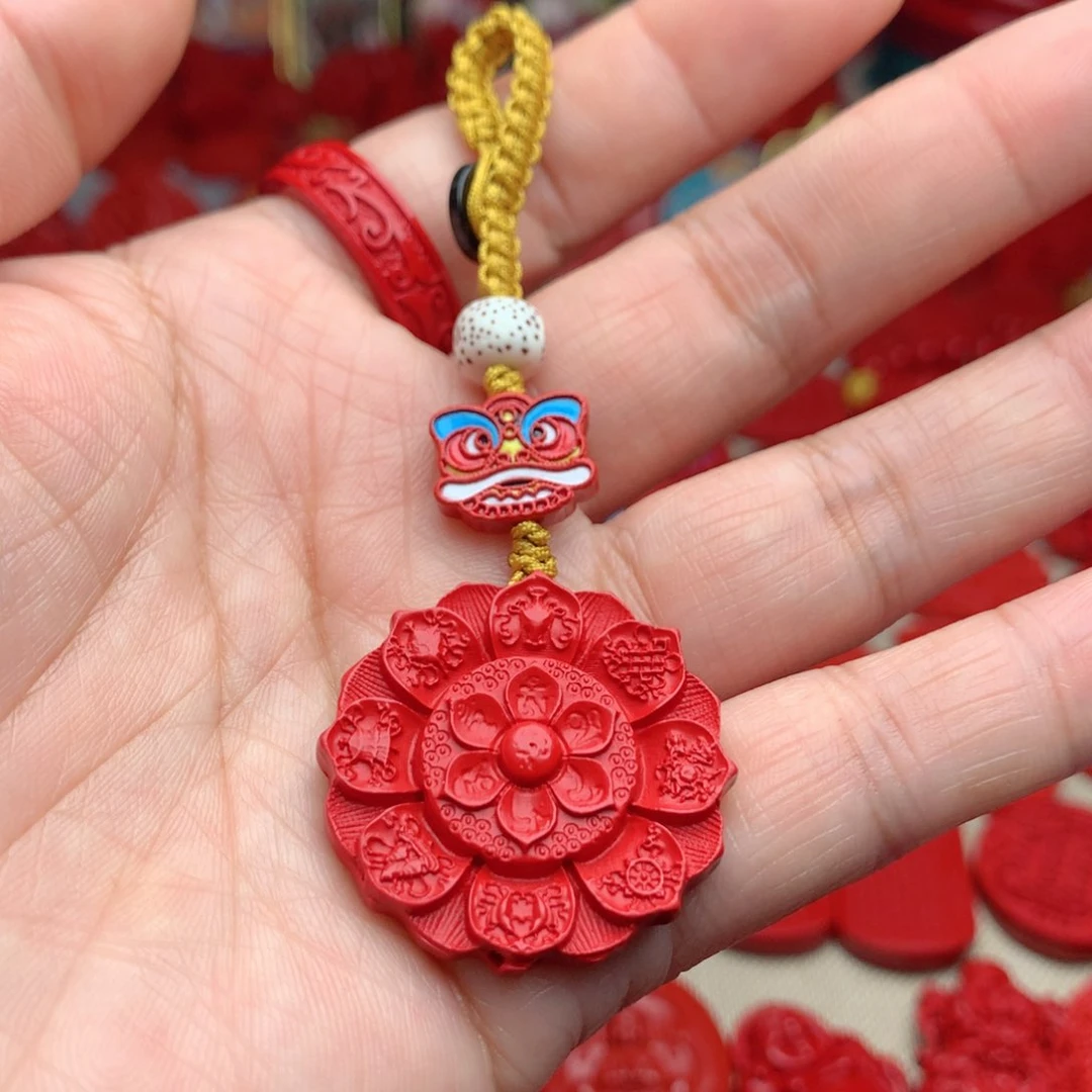 天然辰砂工艺品朱砂钥匙扣