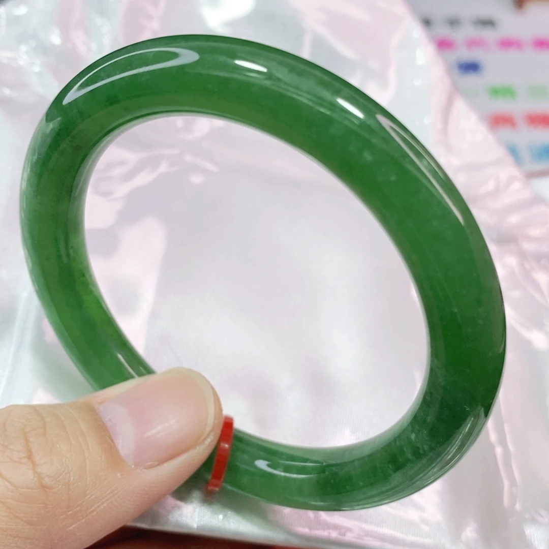 未镶嵌手镯翡翠52.5圈口圆条